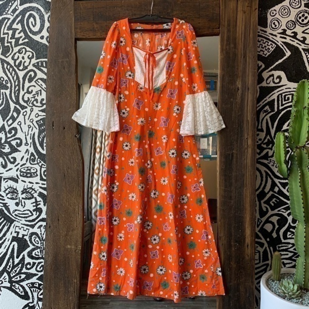 Vintage floral custom-made dress